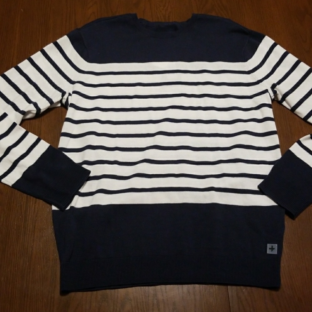 TAVIK micra striped sweater navy white NWT